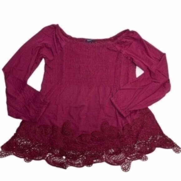 Roaman's Tops - NWOT Roamans Boho Lace Fringe Peasant Blouse